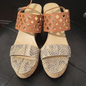 Vaneli animal print wedge heel